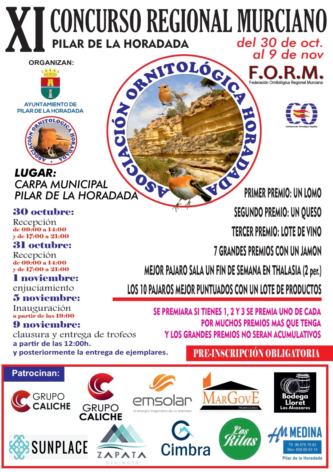 XI Campeonato Ornitológico de la Región de Murcia