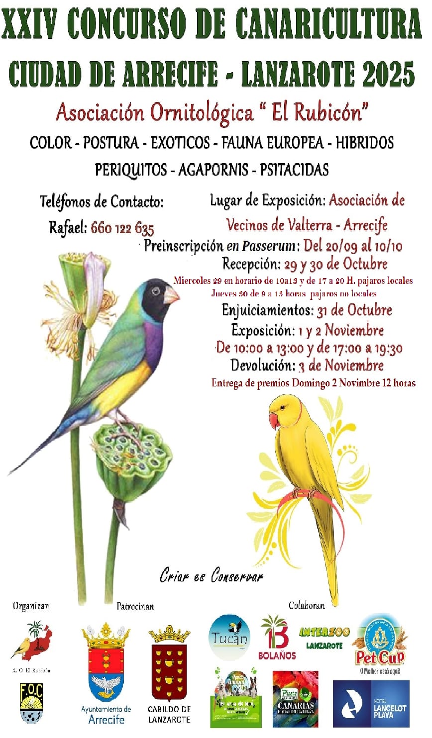 XXIV Concurso de ornitología deportiva Ciudad de Arrecife