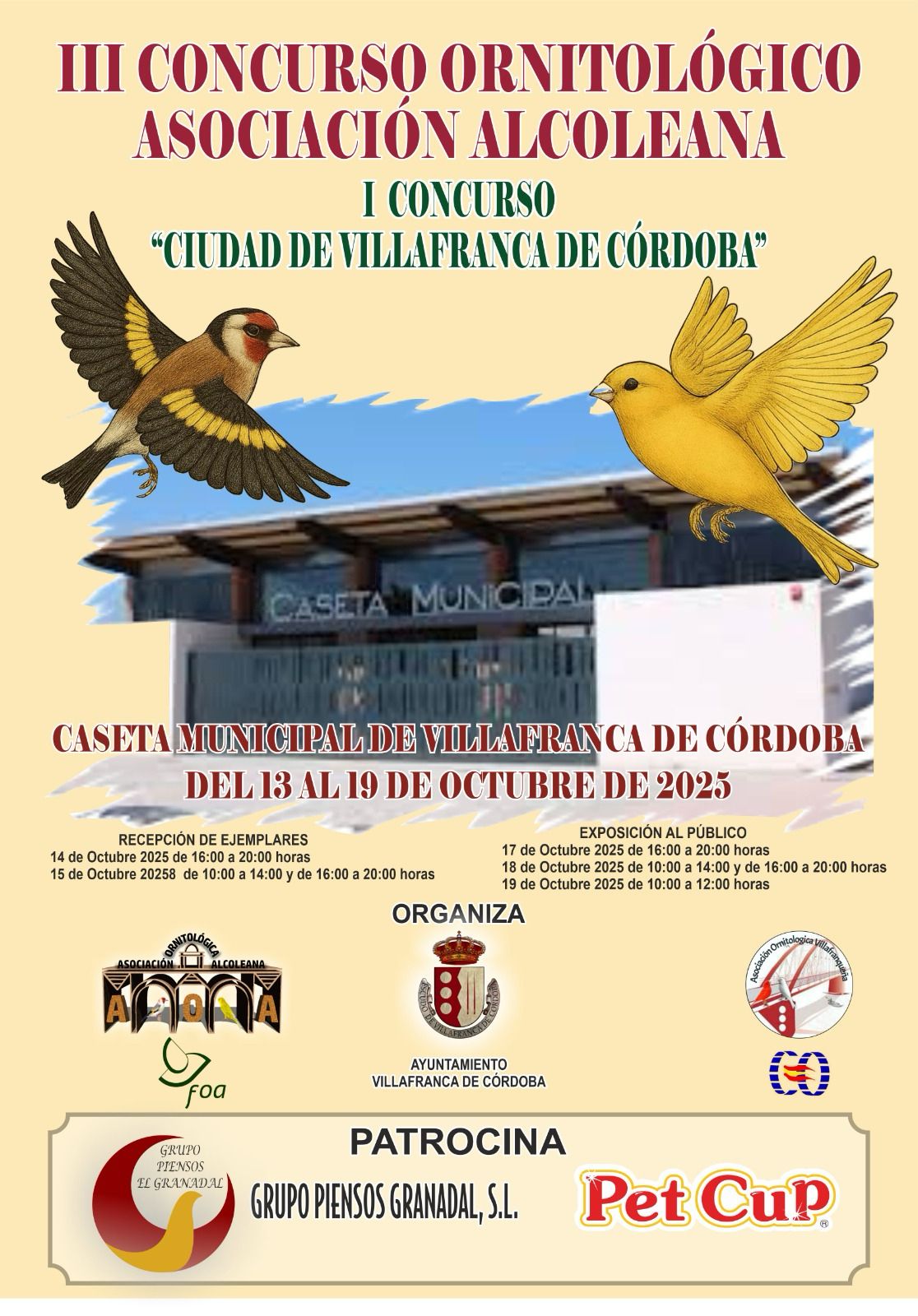 III Concurso ornitológico Asociación Alcoleana y I Concurso Ciudad de Villafranca de Córdoba